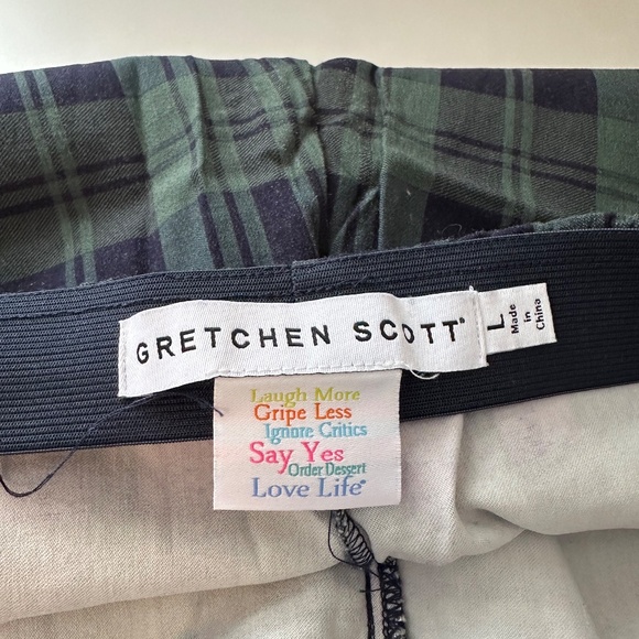 Gretchen Scott Gripeless Pull On Pants in Black Watch Plaid | Size Large - Picture 9 of 13